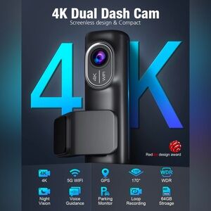 NIB!  OMBAR DC42 Dash Cam Front and Rear 4K/1080P - 24 Hour Parking plus more!